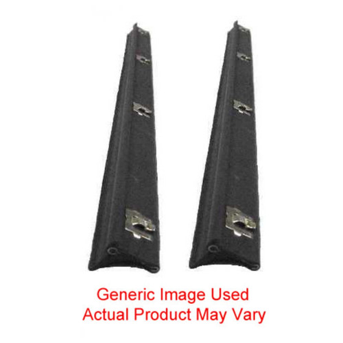 1981-1986 Ford Mustang Window Sweeps Felt Kit Belt Line Weatherstrip for Sedan - 4 Piece Set - Black Aluminum Trim