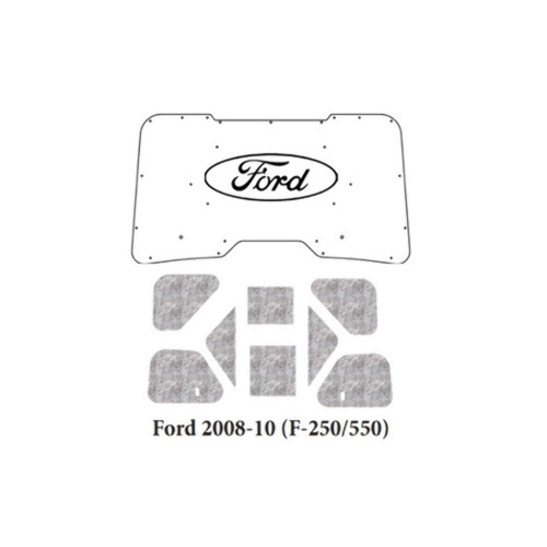 Hood Insulation Pad Heat Shield for Ford F-250 - Reduce Engine Noise & Heat, Premium ABS Material, Easy Installation.