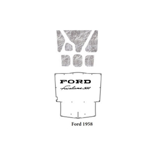 Premium Hood Insulation Pad Heat Shield for 1958 Ford - Reduce Engine Noise & Heat, Easy Installation Kit - Made in the USA