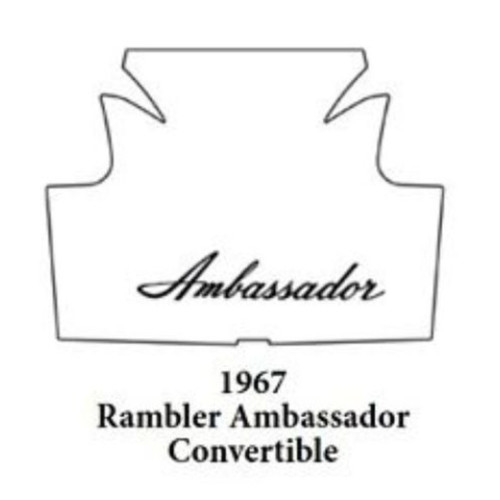 Trunk Floor Mat Cover for 1967-1968 AMC Convertible, White Felt Material, Front to Third Row Coverage, Made in USA.