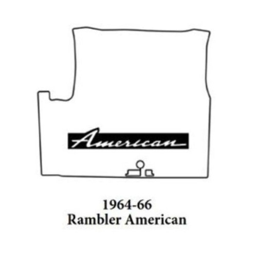 Trunk Floor Mat Cover for 1964-1965 AMC Rambler American 2 Dr Hardtop, Gray Rubber Material, Made in the USA
