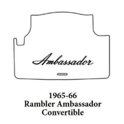 Trunk Floor Mat Cover for 1965 AMC Convertible Vehicles, Gray Rubber Material, Made in the USA, OEM Quality Reproduction.