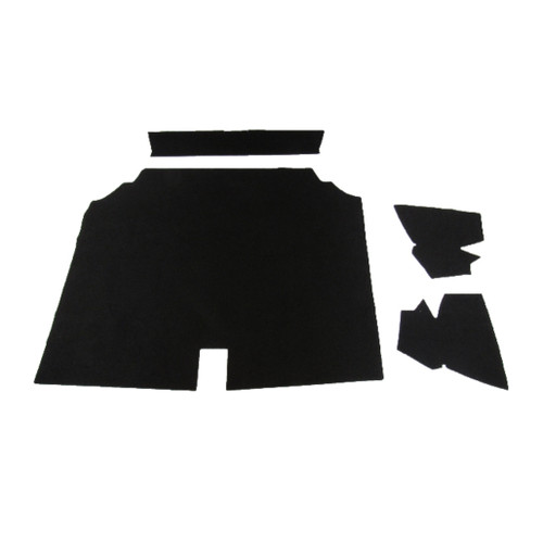 Trunk Floor Mat Cover for 1970 Pontiac Bonneville Sedan Hardtop, Black Carpet Material, 4pc Set, Made in USA.