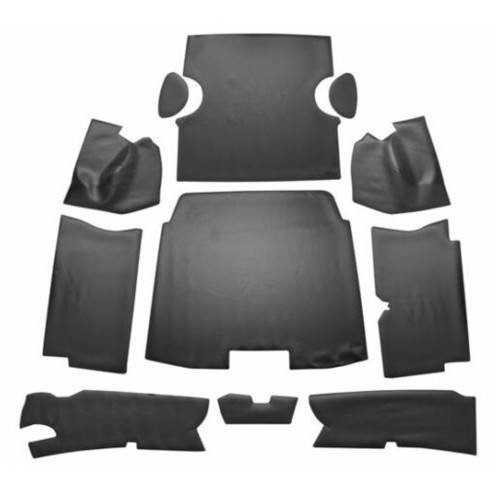 Trunk Floor Mat Cover for 1959 Cadillac Coupe DeVille Black Rubber Material Front 2nd 3rd Row Kit, Made in USA.