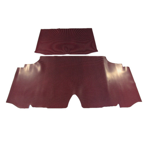 Trunk Floor Mat Cover for 1960 Pontiac Catalina Coupe Convertible, Red Rubber Material, 2pc Set, US-made OEM Fit.