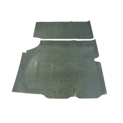 Trunk Floor Mat Cover for 1968 Oldsmobile Cutlass Hardtop Aqua Houndstooth, Rubber Material, Made in the USA.
