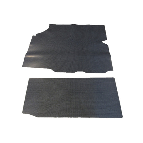 Trunk Floor Mat Cover for 1968 Oldsmobile Cutlass Hardtop, Gray Rubber Material, Made in USA, Front to Third Row Coverage.