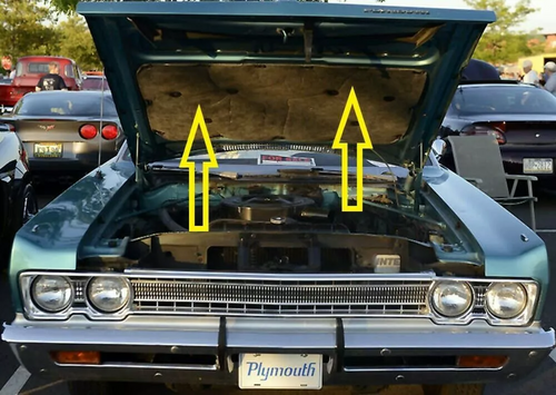 Hood Insulation Pad Heat Shield for 1969-73 Plymouth Fury Sport Fury Gray Front Hood Insulation Pad Heat Shield for 1969-73 Plymouth Fury Sport Fury Gray Front