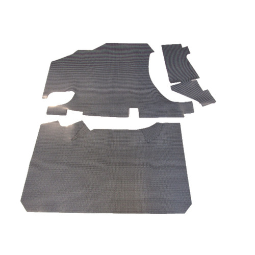 Trunk Floor Mat Cover for 1958 Pontiac Chieftain Hardtop, Gray Rubber 3pc Kit, US-Made OEM Replica, Protects Rear Area