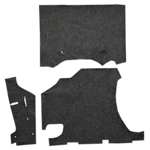 Trunk Floor Mat Cover for 1958 Pontiac Chieftain Hardtop, Rubber 3pc Kit, US-Made, OEM Quality, Protects Trunk Floor