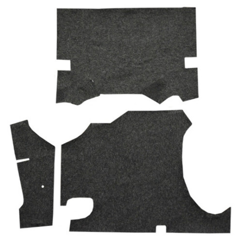 Trunk Mat for 1958 Pontiac Bonneville Convertible, Molded TM Felt, Complete 3Pc, Die Cut Style, US-Made, OEM Quality.