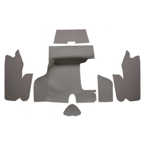 Trunk mat for 1955-1956 Mercury Monterey Convertible 2DR Burtex with Boards 6Pc, interior carpet for classic car restoration.