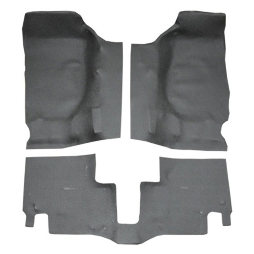 Carpet Flooring for 2007-2010 Jeep Wrangler 2DR Pass Area - Black Vinyl, US-Made, Precision-Cut, Easy Install & Long-Lasting