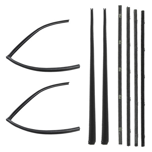 Window Sweeps Felt Kit Belt Line Weatherstrip for Chevrolet C10 Suburban - 8 Piece Kit - Left and Right Hand - High Quality