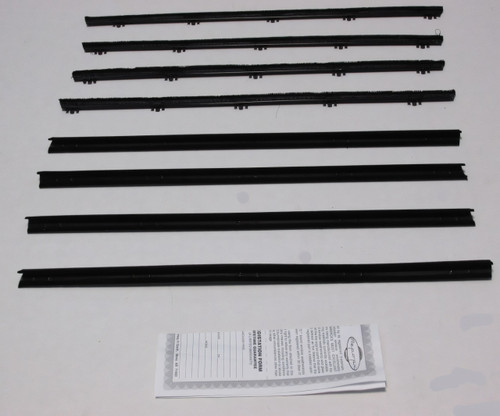1967-69 Dodge Dart 4DR Sedan Window Sweeps Felt Kit Belt Line Weatherstrip OEM Inner Outer Set of 8 Pieces United States Made