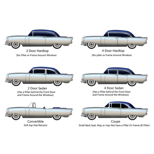 Window Sweeps Weatherstrip for 1958 Chevrolet Bel Air Sedan Black Front Rear