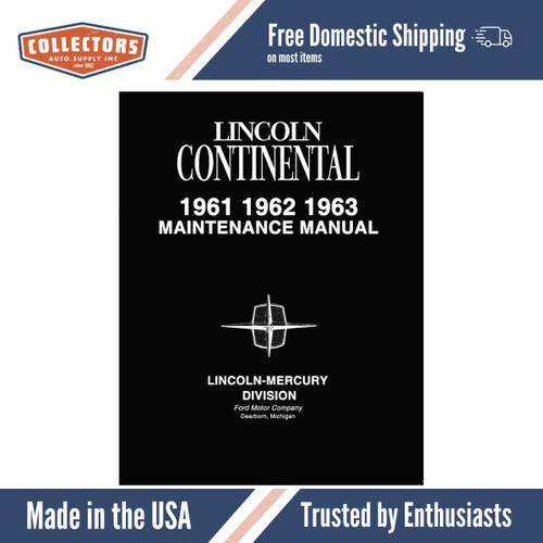 Service Manual for 1961-1963 Lincoln Continental