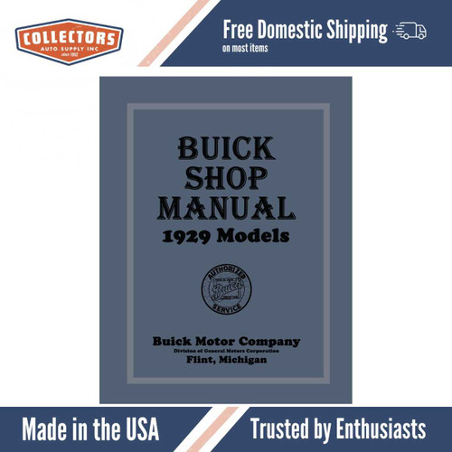 Service Manual for 1929 Buick