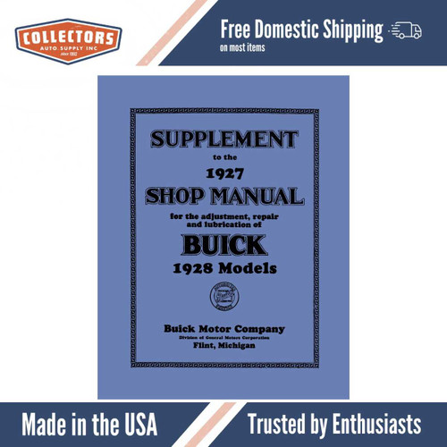 Service Manual for 1928 Buick