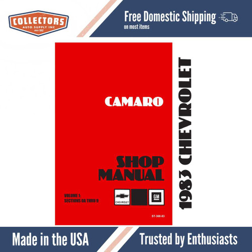 Service Manual for 1983 Chevrolet Camaro