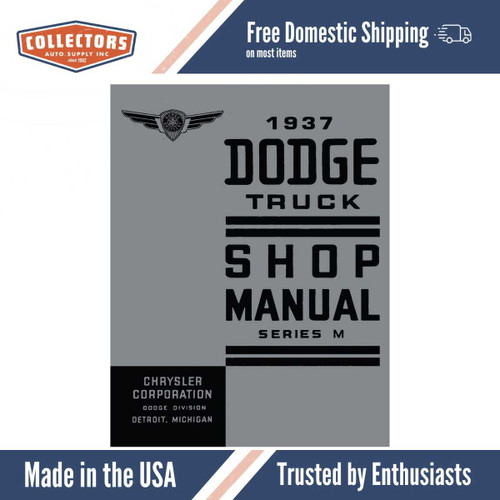 Service Manual for 1937 Dodge Truck M Series