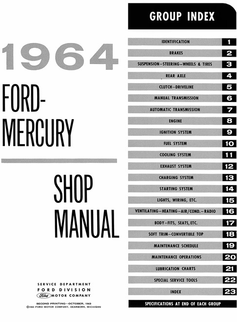 Service Manual for 1964 Ford, Mercury