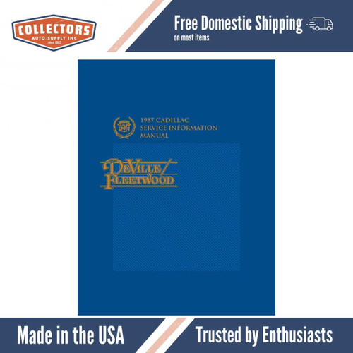 Service Manual for 1987 Cadillac Deville, Fleetwood