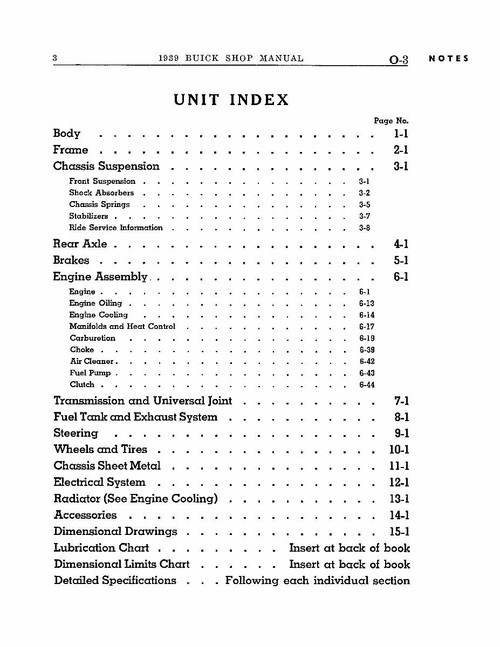 Service Manual for 1939 Buick