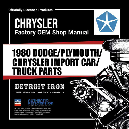 Digital Parts Manual for1980 Dodge, Plymouth, Chrysler (Import)