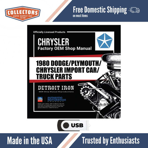 Digital Parts Manual for1980 Dodge, Plymouth, Chrysler (Import)