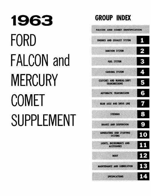 Service Manual for 1963 Ford Falcon, Ranchero and Mercury Comet