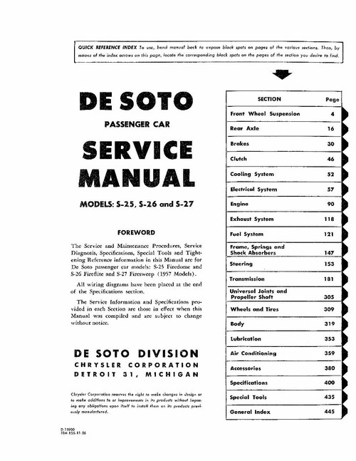 Service Manual for 1957 Desoto