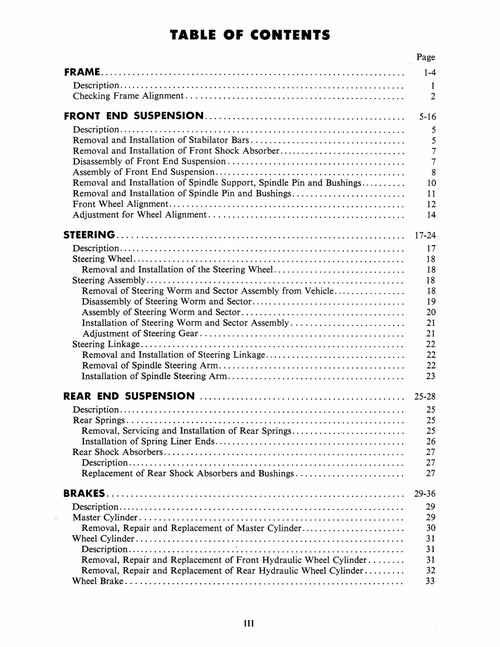 Service Manual for 1952 Mercury Chassis