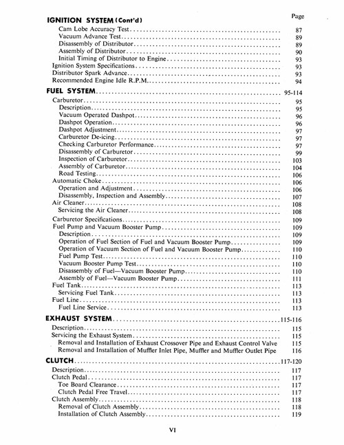 Service Manual for 1952 Mercury Chassis