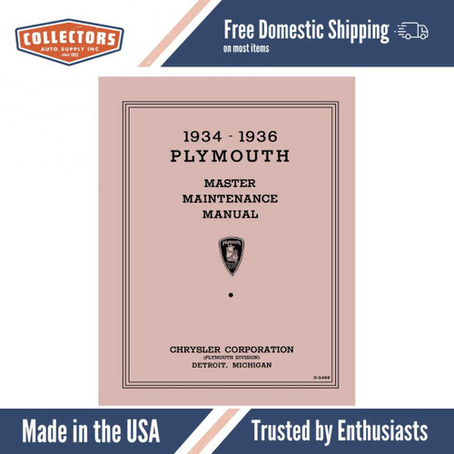 Service Manual for 1934-1936 Plymouth