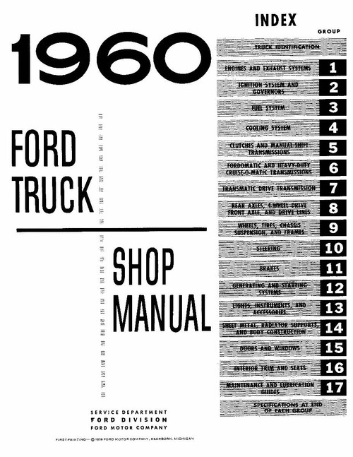 Service Manual for 1960 Ford Truck