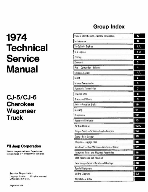 Service Manual for 1974 Jeep