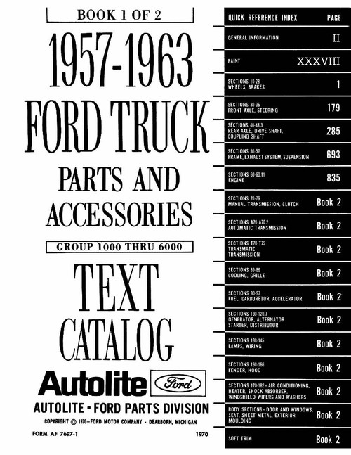 Parts Catalog for 1957-1963 Ford Truck Parts Catalog for 1957-1963 Ford Truck