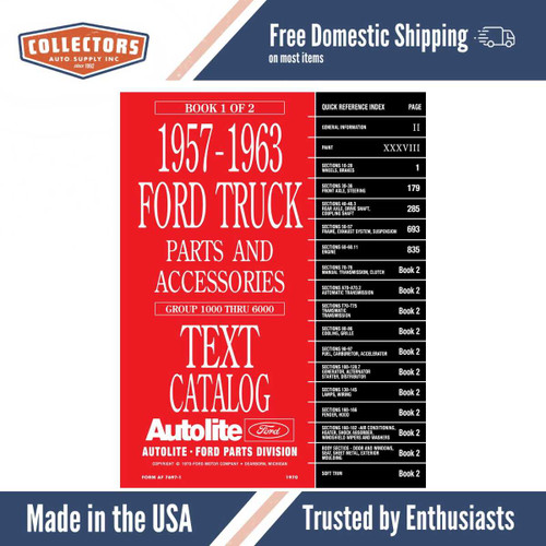 Parts Catalog for 1957-1963 Ford Truck
