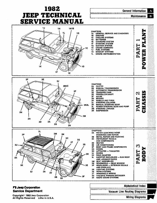 Service Manual for 1982 Jeep Technical (2 Vol)