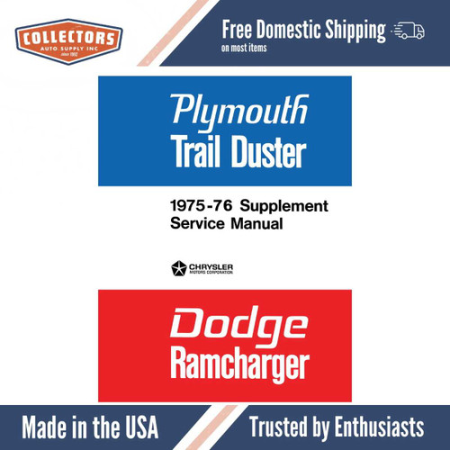 Service Manual for 1975-1976 Dodge Ramcharger, Trail Duster