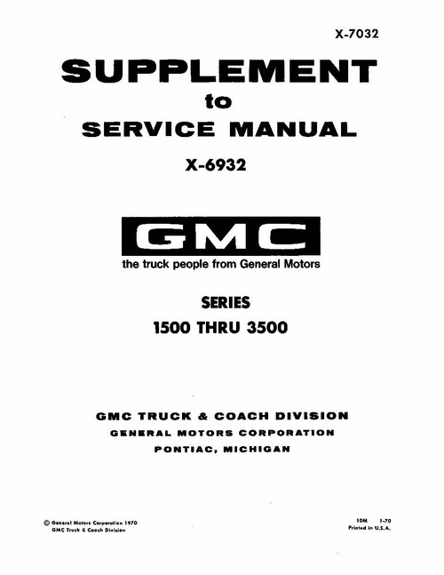 Service Manual for 1969-1970 GMC Truck