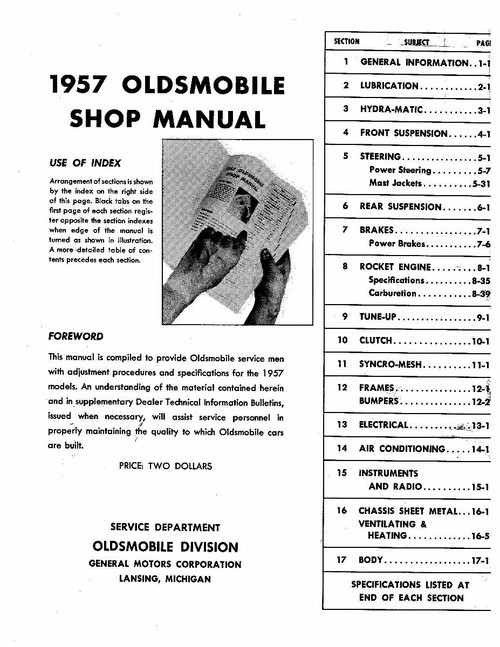 Service Manual for 1957 Oldsmobile