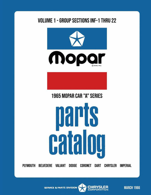 Parts Catalog for 1965 Mopar Car Body and Chassis (2 Vol)
