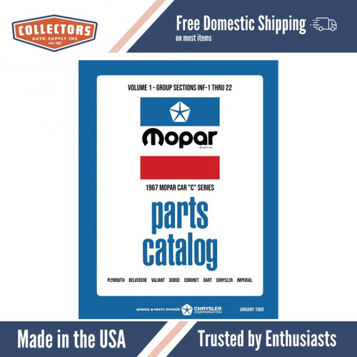 Parts Catalog for 1967 Mopar Car Body and Chassis Parts Catalog (2 Vol)