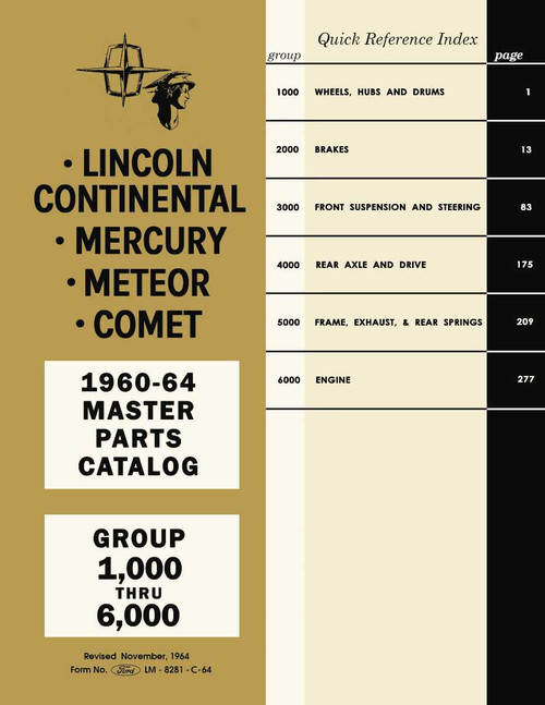 Parts Catalog for 1960-1964 Lincoln, Mercury