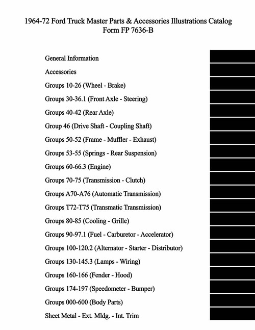 Parts Catalog for 1964-1972 Ford Truck