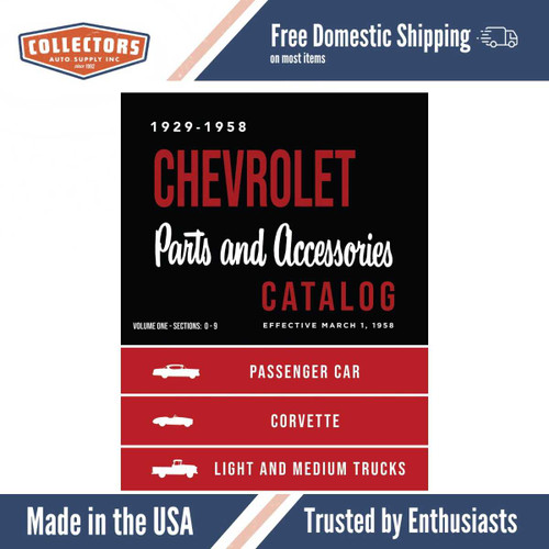 Parts Catalog for 1929-1958 Chevrolet Parts and Accessories Catalog (2 Vol)