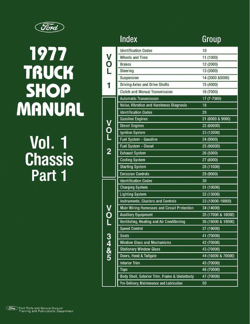 Service Manual for 1977 Ford Truck (5 Vol)