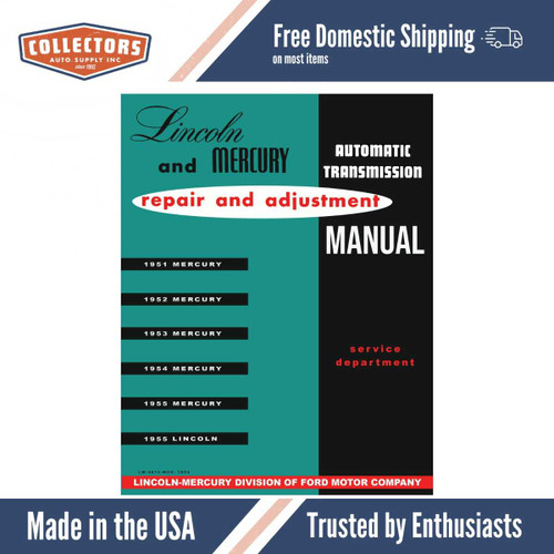 Transmission Service Manual for 1951-1955 Lincoln, Mercury